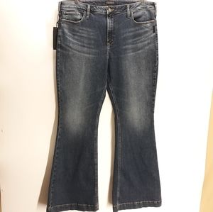 Silver Womens Size 18/35 High Note Flare Dark Indigo Stretch Denim Jeans NEW